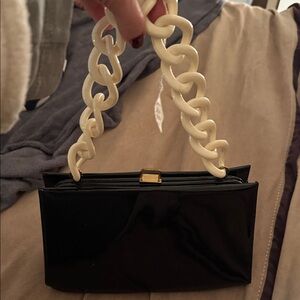 Vintage Lewis Patent Leather purse with Cream Chain